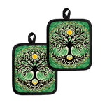 Sun And Moon Yggdrasil Print Pot Holders