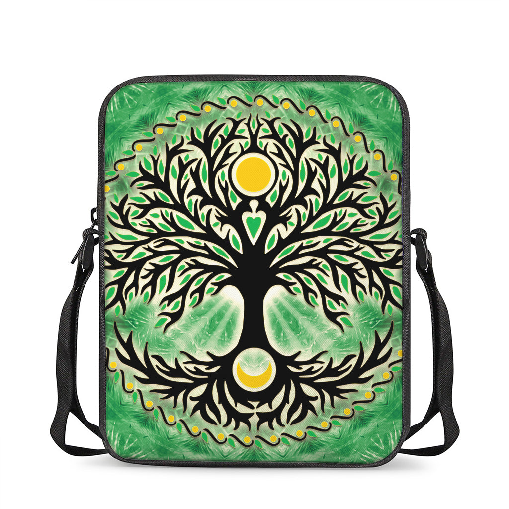 Sun And Moon Yggdrasil Print Rectangular Crossbody Bag