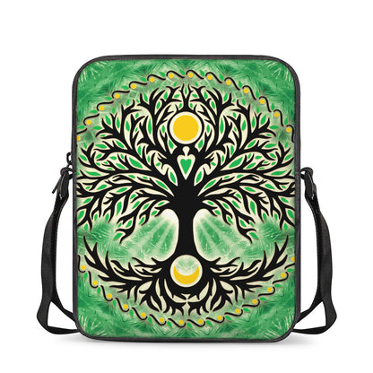 Sun And Moon Yggdrasil Print Rectangular Crossbody Bag
