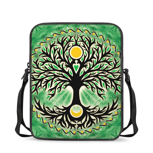 Sun And Moon Yggdrasil Print Rectangular Crossbody Bag