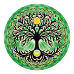 Sun And Moon Yggdrasil Print Round Blanket