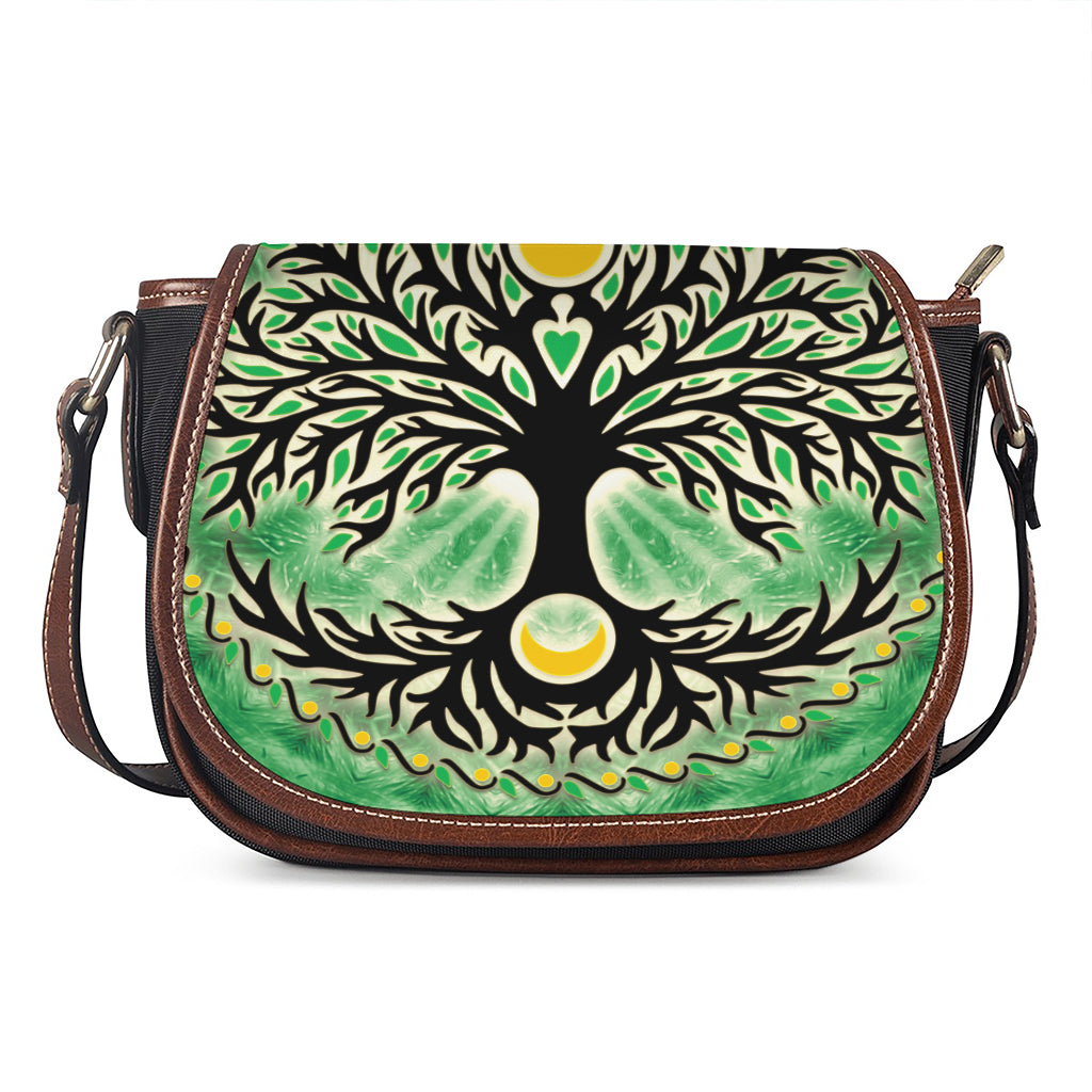 Sun And Moon Yggdrasil Print Saddle Bag