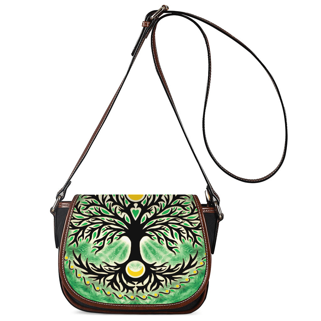 Sun And Moon Yggdrasil Print Saddle Bag