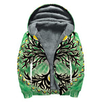 Sun And Moon Yggdrasil Print Sherpa Lined Zip Up Hoodie