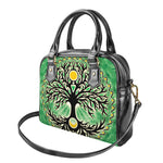 Sun And Moon Yggdrasil Print Shoulder Handbag