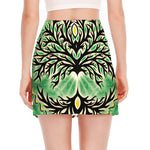 Sun And Moon Yggdrasil Print Side Slit Mini Skirt