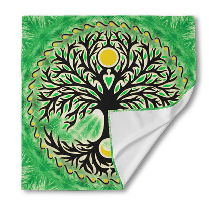 Sun And Moon Yggdrasil Print Silk Bandana