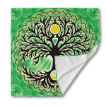 Sun And Moon Yggdrasil Print Silk Bandana