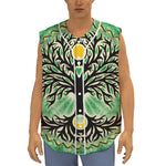 Sun And Moon Yggdrasil Print Sleeveless Baseball Jersey