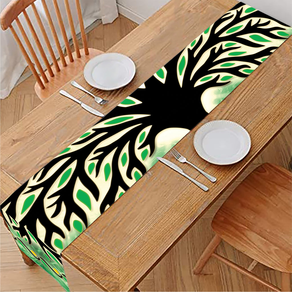 Sun And Moon Yggdrasil Print Table Runner