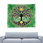 Sun And Moon Yggdrasil Print Tapestry