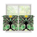 Sun And Moon Yggdrasil Print Tier Curtains