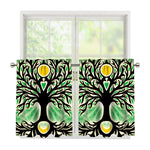 Sun And Moon Yggdrasil Print Tier Curtains