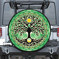 Sun And Moon Yggdrasil Print Tire Cover