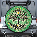 Sun And Moon Yggdrasil Print Tire Cover With Camera Hole