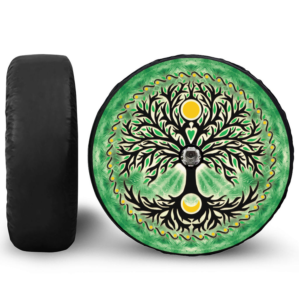 Sun And Moon Yggdrasil Print Tire Cover With Camera Hole