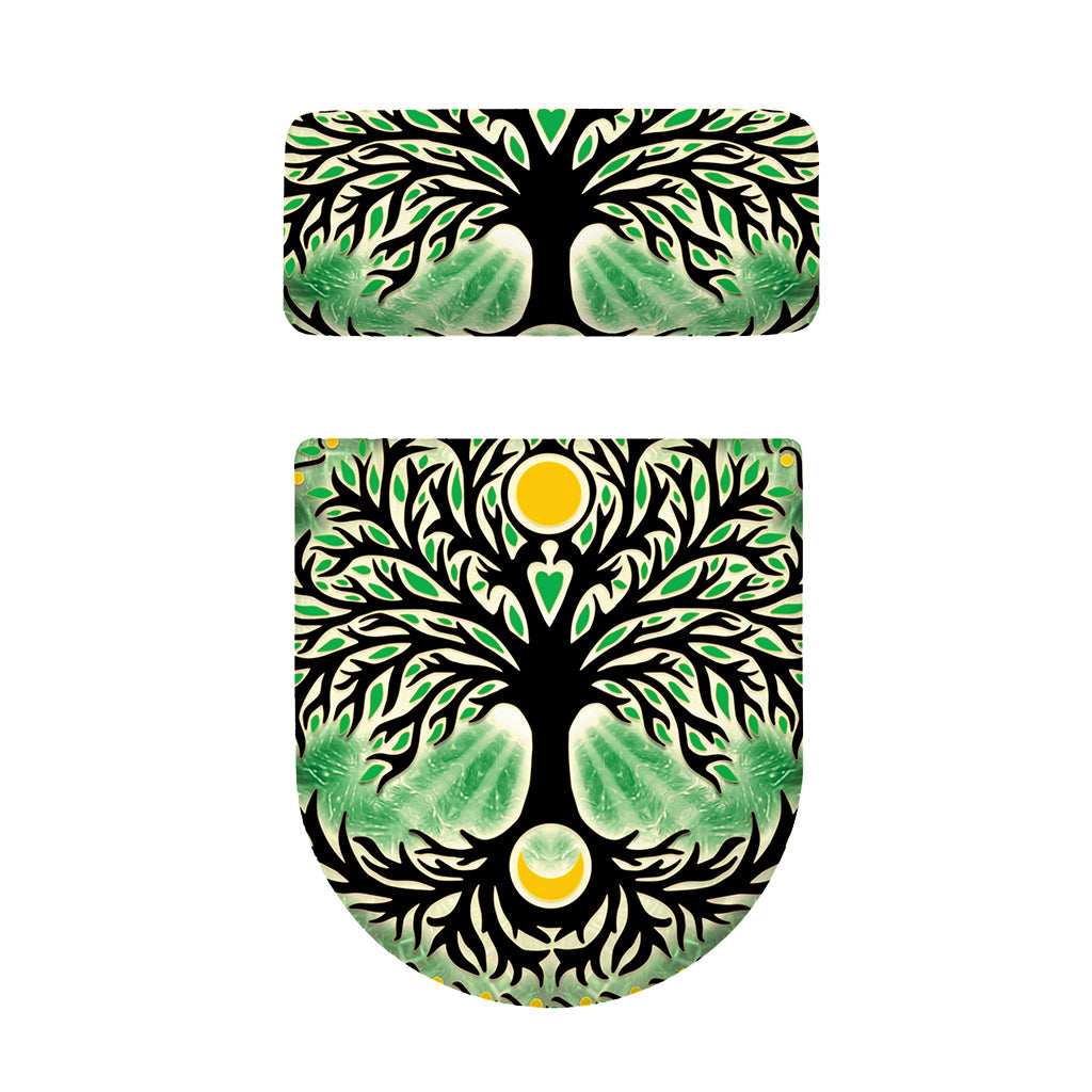 Sun And Moon Yggdrasil Print Toilet Lid And Tank Cover Set