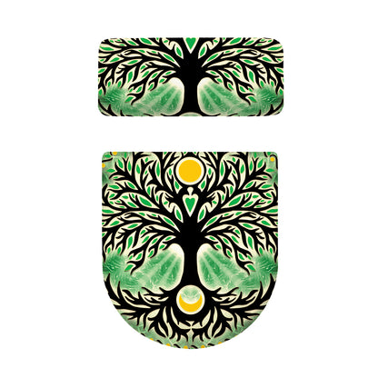 Sun And Moon Yggdrasil Print Toilet Lid And Tank Cover Set