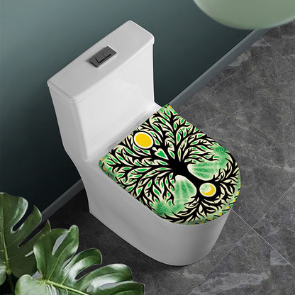 Sun And Moon Yggdrasil Print Toilet Lid Cover