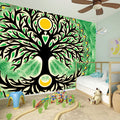 Sun And Moon Yggdrasil Print Wall Sticker