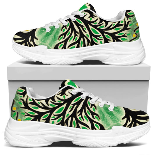 Sun And Moon Yggdrasil Print White Chunky Shoes