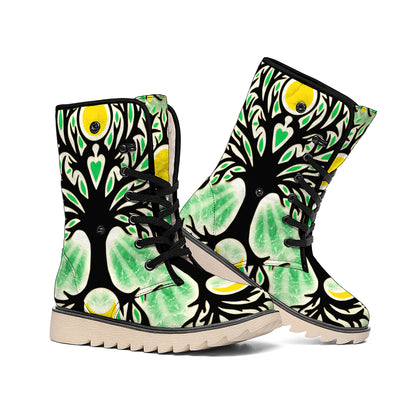 Sun And Moon Yggdrasil Print Winter Boots
