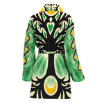 Sun And Moon Yggdrasil Print Women's Bathrobe
