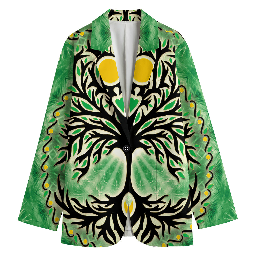 Sun And Moon Yggdrasil Print Women's Blazer