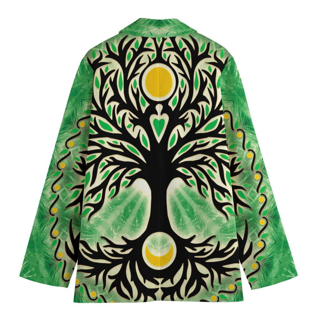 Sun And Moon Yggdrasil Print Women's Blazer