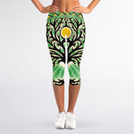 Sun And Moon Yggdrasil Print Women's Capri Leggings