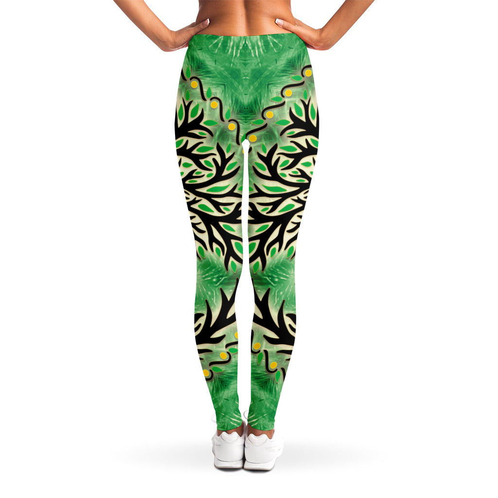 Sun And Moon Yggdrasil Print Women's Leggings