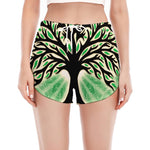 Sun And Moon Yggdrasil Print Women's Split Running Shorts
