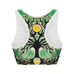 Sun And Moon Yggdrasil Print Women's Sports Bra