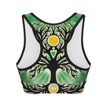 Sun And Moon Yggdrasil Print Women's Sports Bra