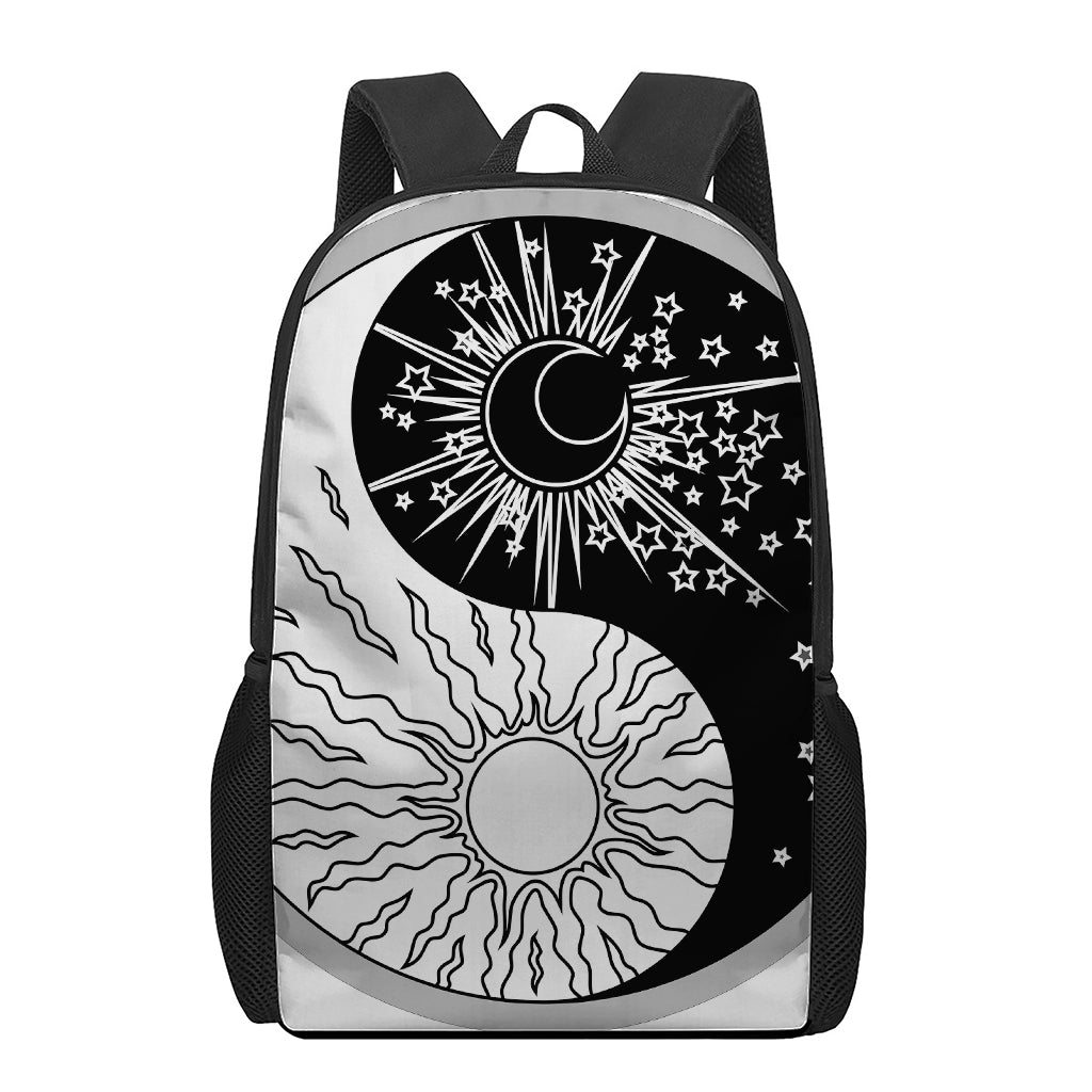 Sun And Moon Yin Yang Print 17 Inch Backpack