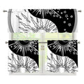 Sun And Moon Yin Yang Print 3 Piece Kitchen Curtains