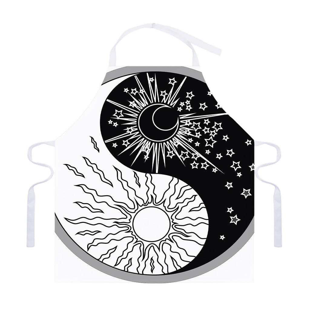 Sun And Moon Yin Yang Print Adjustable Apron