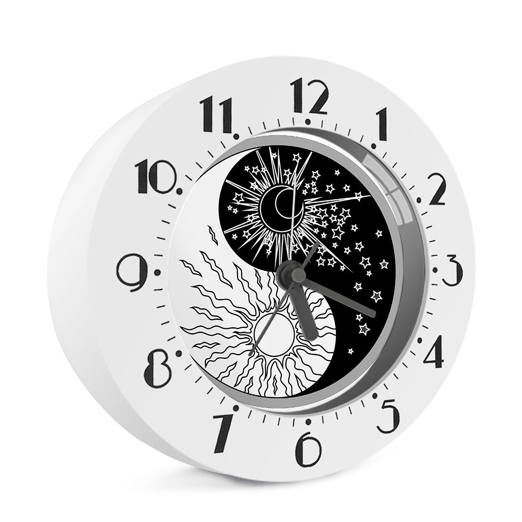 Sun And Moon Yin Yang Print Alarm Clock