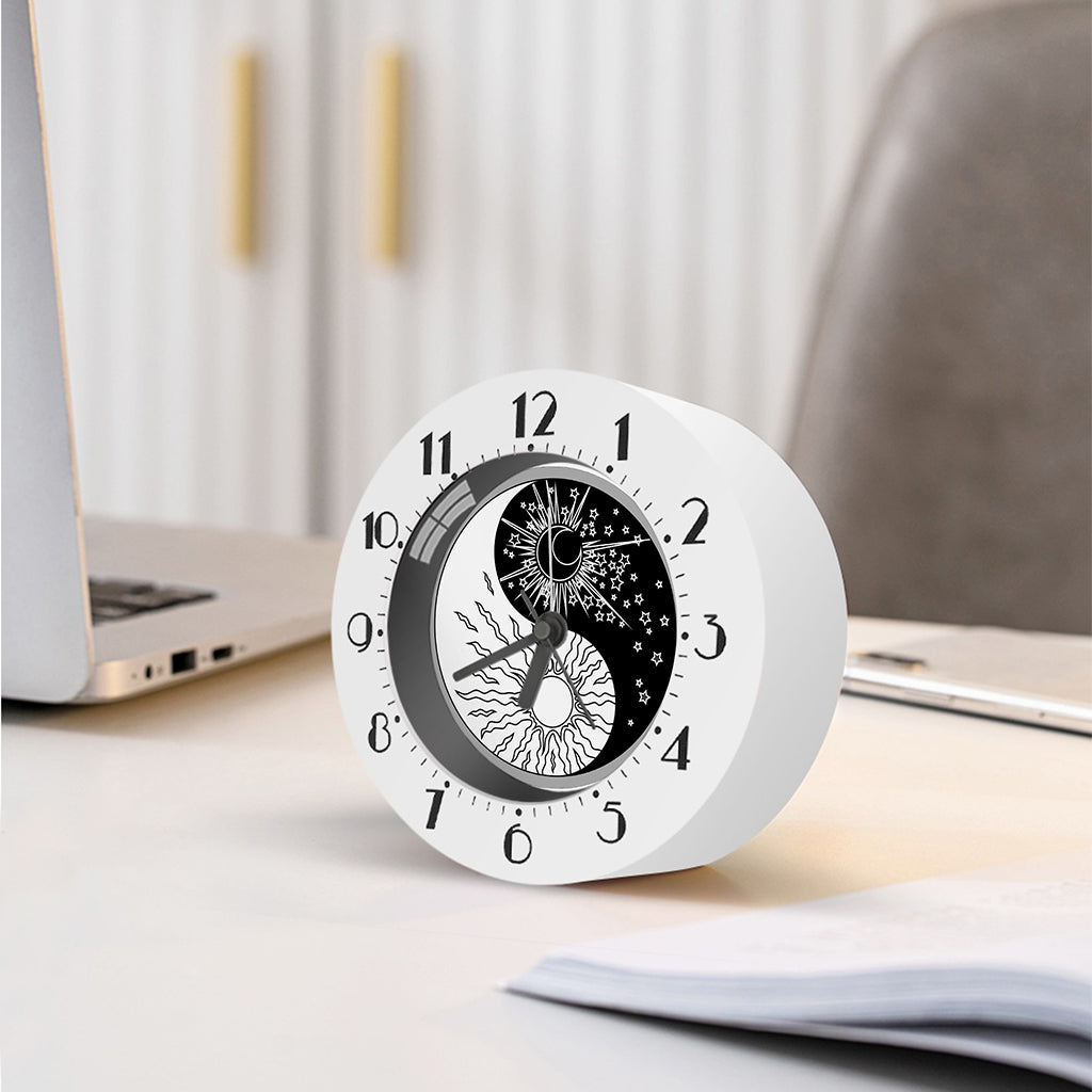 Sun And Moon Yin Yang Print Alarm Clock