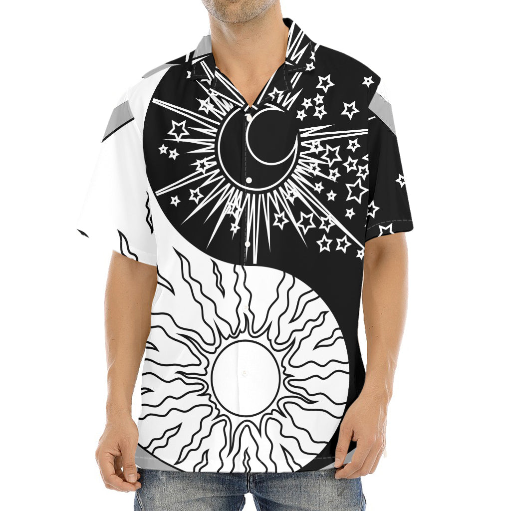 Sun And Moon Yin Yang Print Aloha Shirt