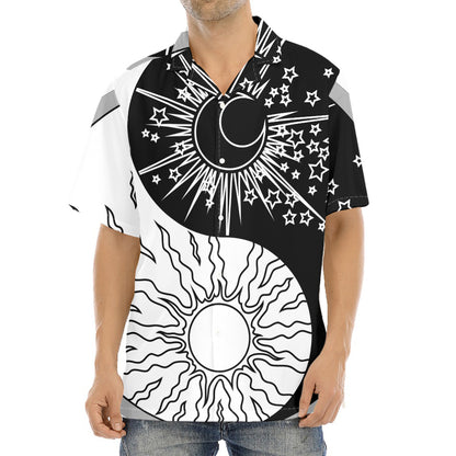Sun And Moon Yin Yang Print Aloha Shirt