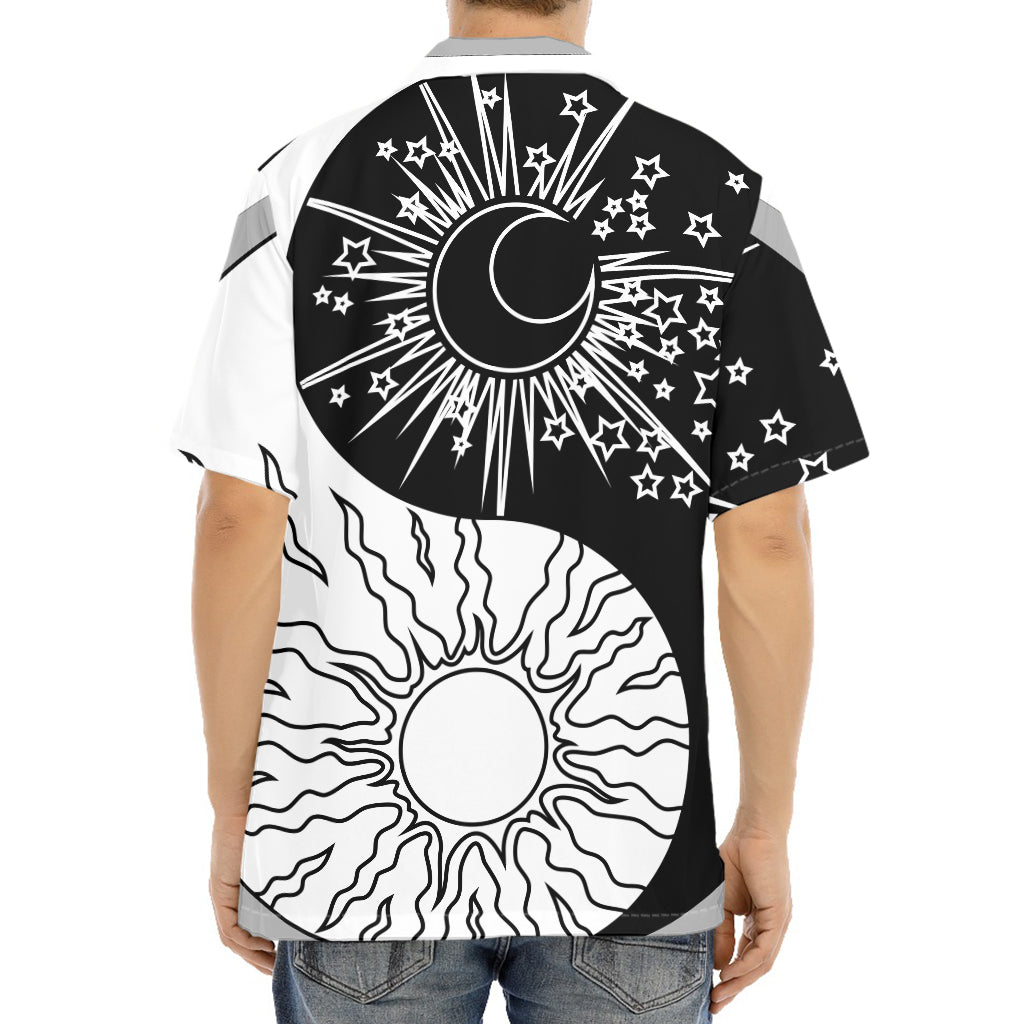 Sun And Moon Yin Yang Print Aloha Shirt