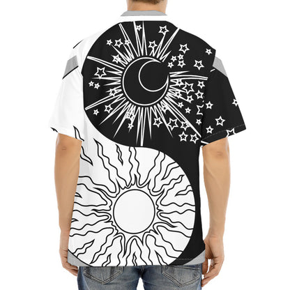 Sun And Moon Yin Yang Print Aloha Shirt