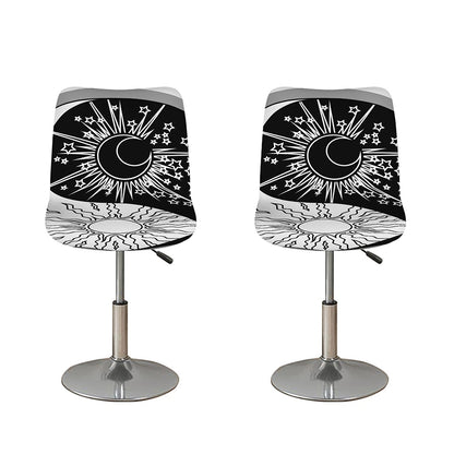 Sun And Moon Yin Yang Print Bar Stool Covers