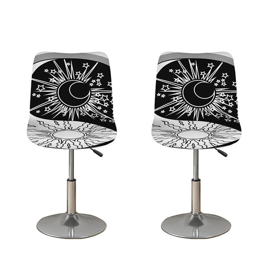 Sun And Moon Yin Yang Print Bar Stool Covers