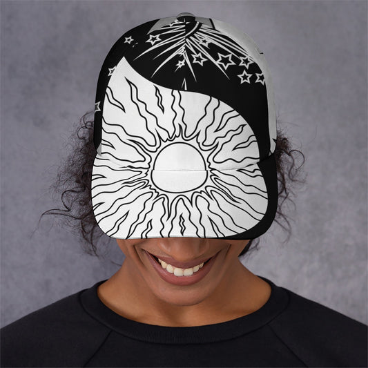 Sun And Moon Yin Yang Print Baseball Cap