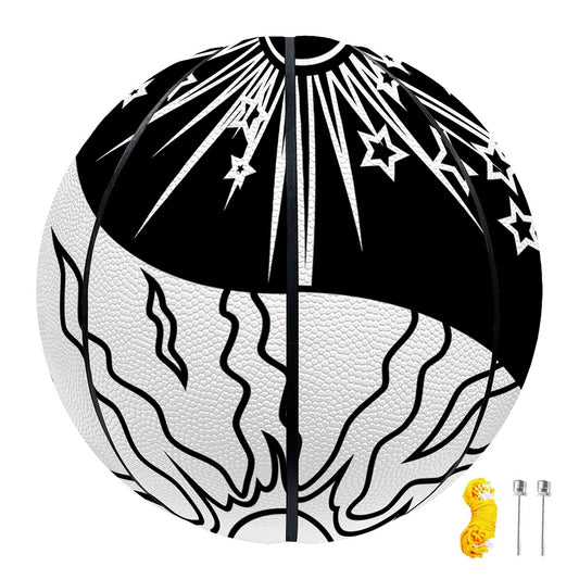 Sun And Moon Yin Yang Print Basketball