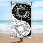 Sun And Moon Yin Yang Print Beach Towel