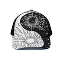 Sun And Moon Yin Yang Print Black Mesh Trucker Hat