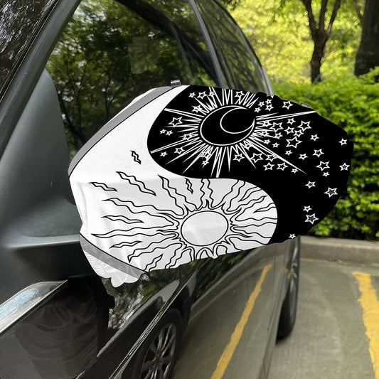 Sun And Moon Yin Yang Print Car Side Mirror Covers